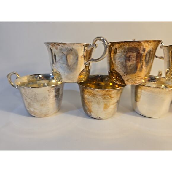 Lot Of 10 Oneida Silver Plate Punch Cups Du Maurier Pattern Vintage Drinkware - Picture 5 of 13